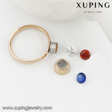 13782-Xuping 3 цвета CZ камень сменные нержавеющей стали новейшие кольца для 18 к